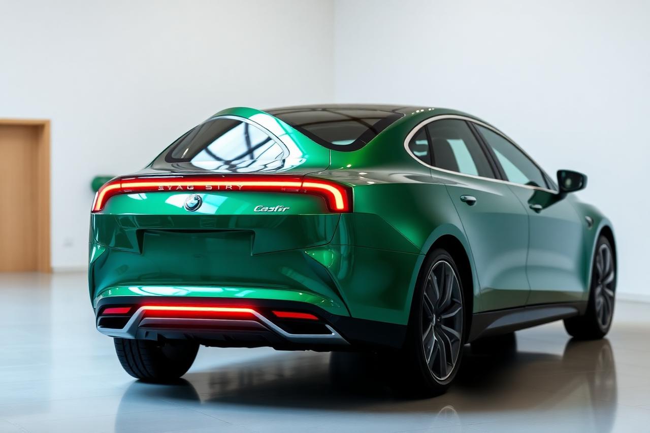 Tesla verte — Édition Électrique — Derrière